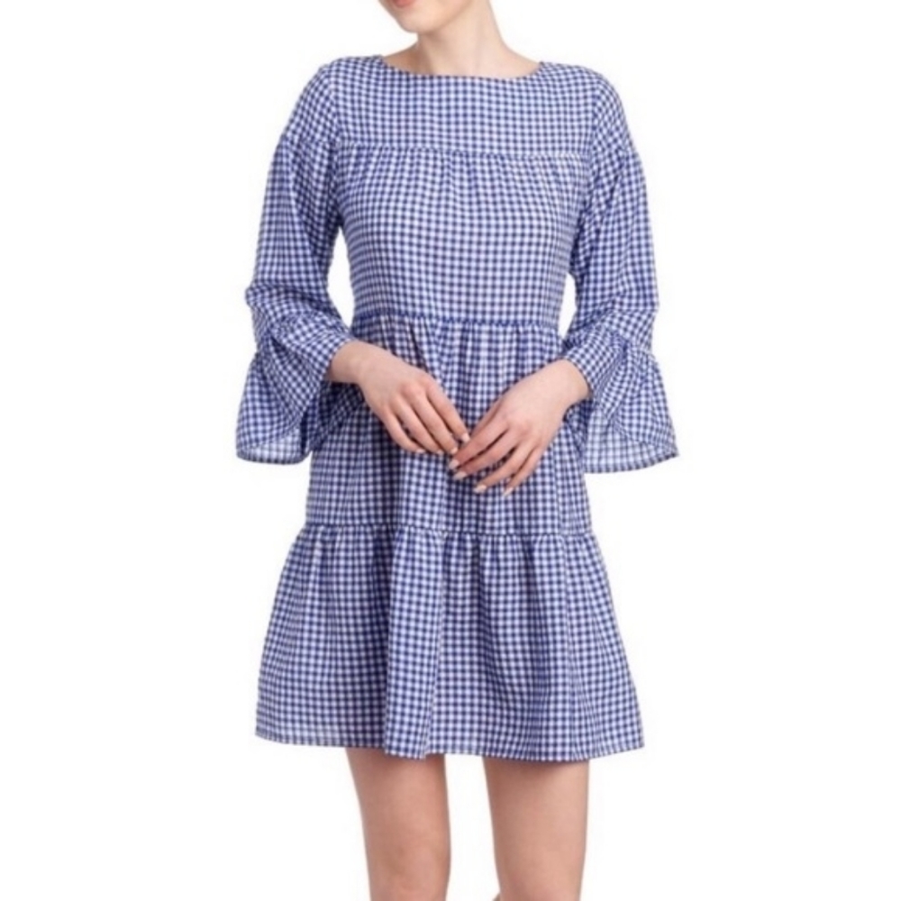 Philosophy Plaid Bell sleeve dress Size S